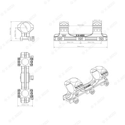 Vector Optics X-ACCU 30mm 1.2" Medium Profile 1- Piece 20MOA Picatinny