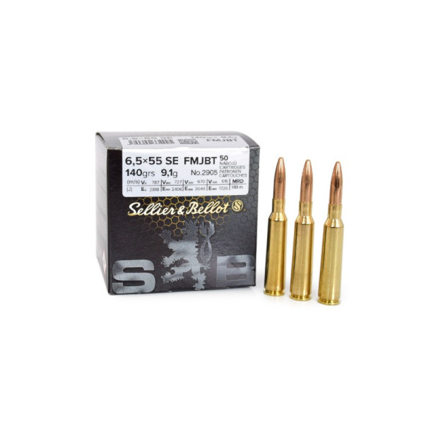 Sellier&Bellot 6,5 × 55 SE FMJBT 140grs/9.1g Ammunition